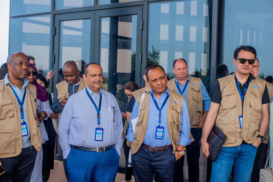 Left to right (front row):  Mr. Gilles Fagninou, Director, Secretary of the UNICEF Executive Board; H.E. Dr. Mohammed Ahmed Alghamdi, Permanent Representative of the Kingdom of Saudi Arabia to FAO; H.E. Mr. Muhammad Muhith, Vice-President of the UNDP/UNFPA/UNOPS Executive Board and Permanent Representative of Bangladesh to the United Nations; and H.E. Mr. Jonibek Ismoil Hikmat,  Vice-President of the Executive Board of UNICEF and Permanent Representative of the Republic of Tajikistan to the United Nations.