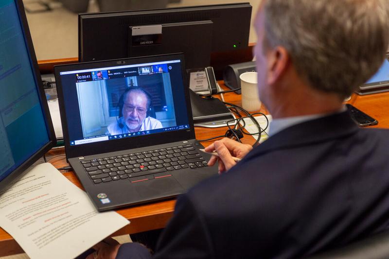 WFP HQ Rome, Italy, 22 June 2021 - In the Photo: Mr. Philip Ward, Secretary to the Executive Board, listening to the intervention by H.E. Mr. Mariano Jimenez Talavera, Ambassador and Permanent Representative of Honduras - (connected remotely). - Photo: WFP/Giulio D'Adamo