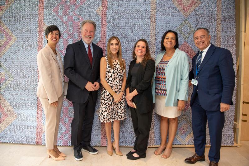 Launch of the exhibit on Migration in the Americas: Migratory routes and motivations of people on the move.  Conducted by Ms. Lola Castro Regional Director, RBP together with Mr. David Beasley, Executive Director WFP Ms. Ana Luisa Castro Novey, Vice Minister of Panama Mr. Don Tomás Alberto Duncan Jurado, Permanent Representative of Panama Mr. Carlos Cerniak, Ambassador of Argentina. Photo: WFP/Rein Skullerud