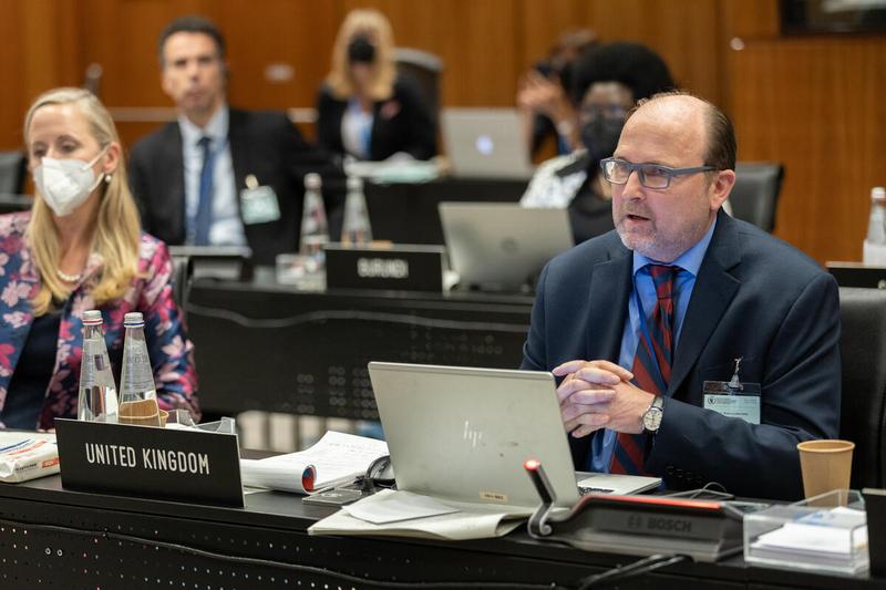 Intervention by H.E. Mr. Thomas Kelly, Ambassador and Permanent Representative of the United Kingdom. Photo: WFP/Massimo Tartaglia