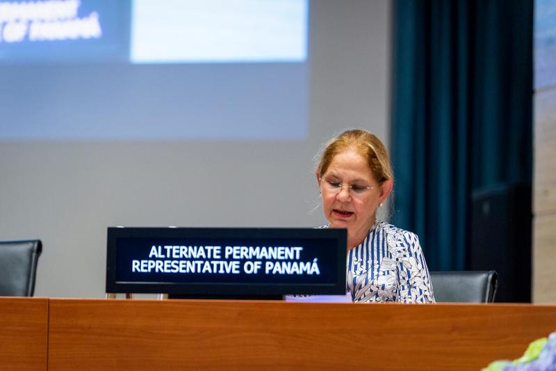 Intervention by H.E. Ms. Bettina Carbone, Alternate Permanent Representative of Panama. "Group of Friends of the United Nations Humanitarian Response Depot" side event on the margins of the Annual Session of the Executive Board 2022. Photo: WFP/Giulio d'Adamo