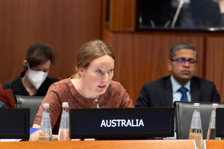 Intervention by the delegation of Australia. Second Regular Session of the Executive Board (EB.2/2022) Photo: WFP/Rein Skullerud